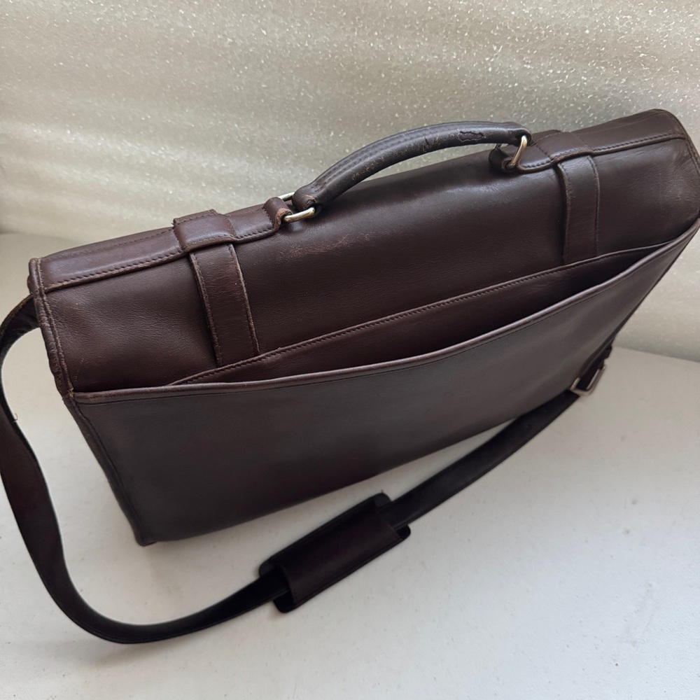 COACH LEATHER Unisex Madison #5325 Briefcase Laptop Bag Dark Brown Vintage - Picture 15 of 16